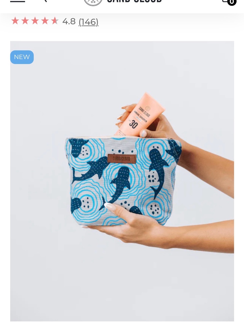 Sand Cloud Shark Ripples Zipper Pouch
